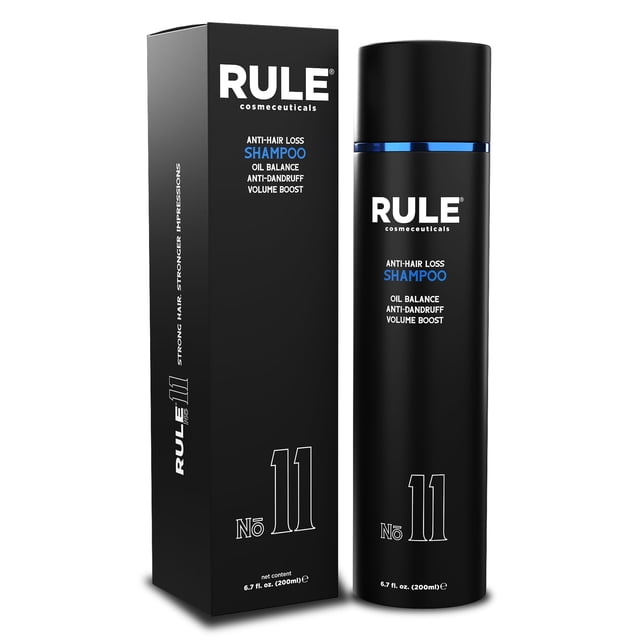 RULE Champú antipérdida de cabello y champú anticaspa para hombres y mujeres – Champú de bloqueo de DHT a base de hierbas y tratamiento de cuero cabelludo seco para adelgazar el cabello, crecimiento d