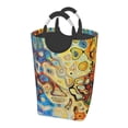 thumbnail image 1 of XMXT Large Collapsible Laundry Hamper, Abstract Structure Pattern Laundry Basket with Aluminum Handle, 50L Multicolor, 1 of 7