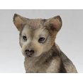 thumbnail image 4 of US 4.5 Inch Wolf Cub Sitting Decorative Statue Figurine, Gray and Cream, 4 of 6