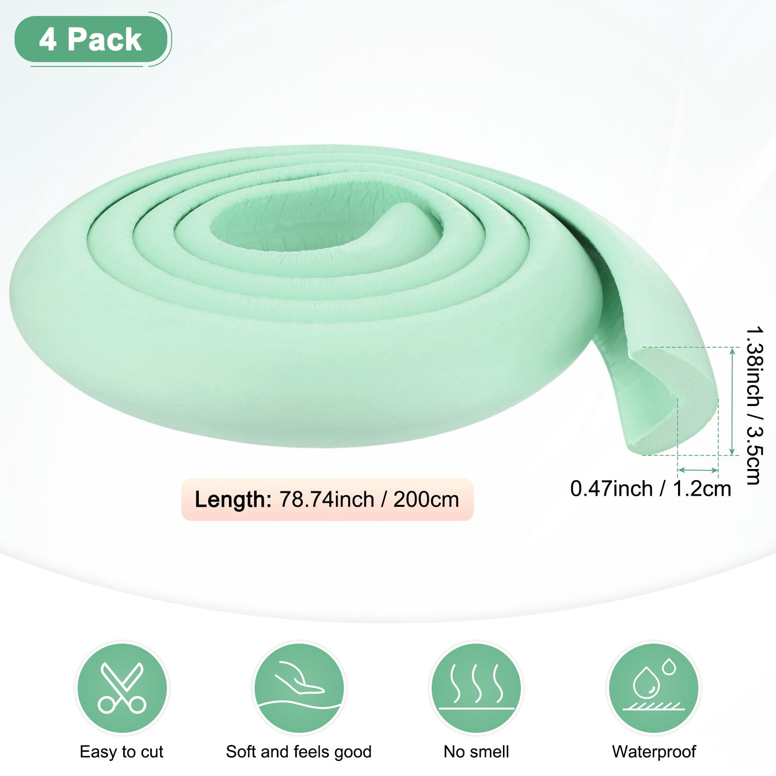 Uxcell 1-Pack Corner Guards Edge Protectors, 6.5 Ft/2m NBR Bumper Guard l Shape for Furniture Corner, White