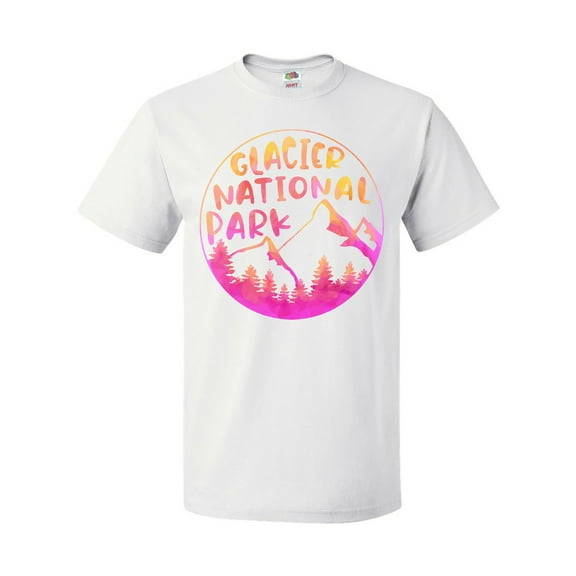 Inktastic Glacier National Park Montana Pink Mountains T-Shirt