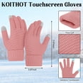 thumbnail image 6 of KOITHOT 5 Pcs Women Winter Beanie Hat Gloves Scarf Set, Warm Thick Soft Knitted Touch Screen Pink, 6 of 6