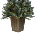 thumbnail image 6 of Northlight 4' Pre-Lit Frosted Mixed Berry Pine Artificial Christmas Tree in Pot - Clear Lights, 6 of 6