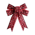 thumbnail image 1 of Christmas Bow Decor Red Plaid Wreath Bows Banister Bow Christmas Tree Topper Bow Front Door Wreath, 1 of 6