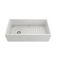 thumbnail image 2 of BOCCHI 1354-001-2020CH Apron Front Fireclay 36 Inch Single Bowl Kitchen Sink Kit, 2 of 6