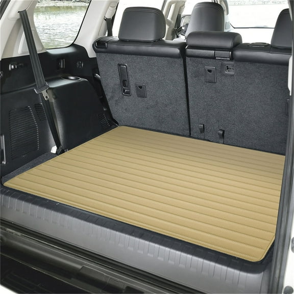 FH Group, Cargo Liner 32" For Truck SUV Faux Leather Heavy Duty Stripe Design Beige