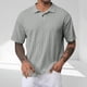 thumbnail image 1 of pstuiky camisetas para hombre, Blusa deportiva informal de verano para hombre, de color liso, de manga corta, con media cremallera y cuello redondo, a la moda camisas casuales para hombre l, 1 of 6
