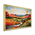 thumbnail image 2 of Designart "Multicolor Minimalist Countryside Field I" Landscapes Framed Wall Art Decor - Traditional Red Meadow Entryway Framed Wall Art Print, 2 of 6
