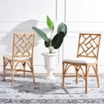 thumbnail image 3 of SAFAVIEH Bhumi Accent Chairs with Cushion, Brown/White, Set of 2 (18.5 in. W x 20.9 in. D x 35.8 in. H), 3 of 12