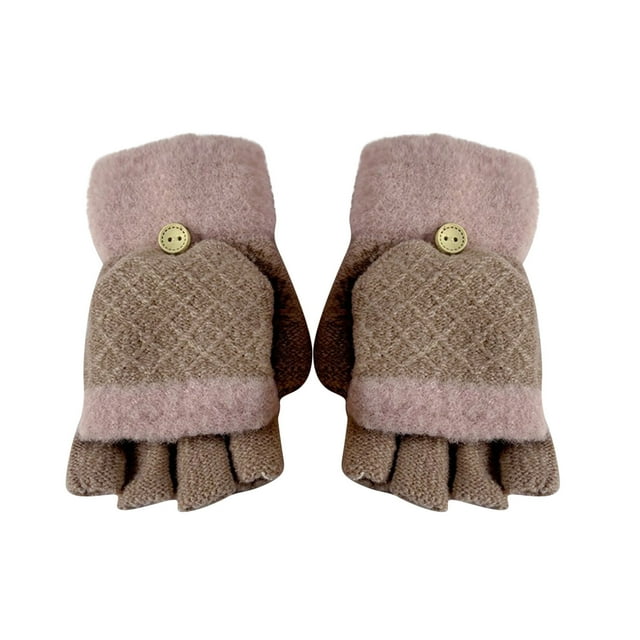 Sentmoon Fleece Gloves Water Proof Gloves Women's Winter Solid Color Warm Touchscreen Mediumand Long Knit Gloves for Cold Weather, Windproof,and Insulation