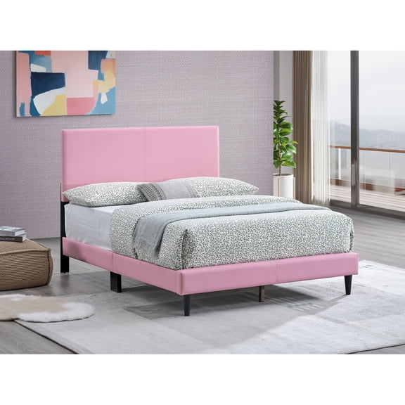 Glory Furniture Baron G00706-FB-UP   PINK Faux Leather Platform Bed