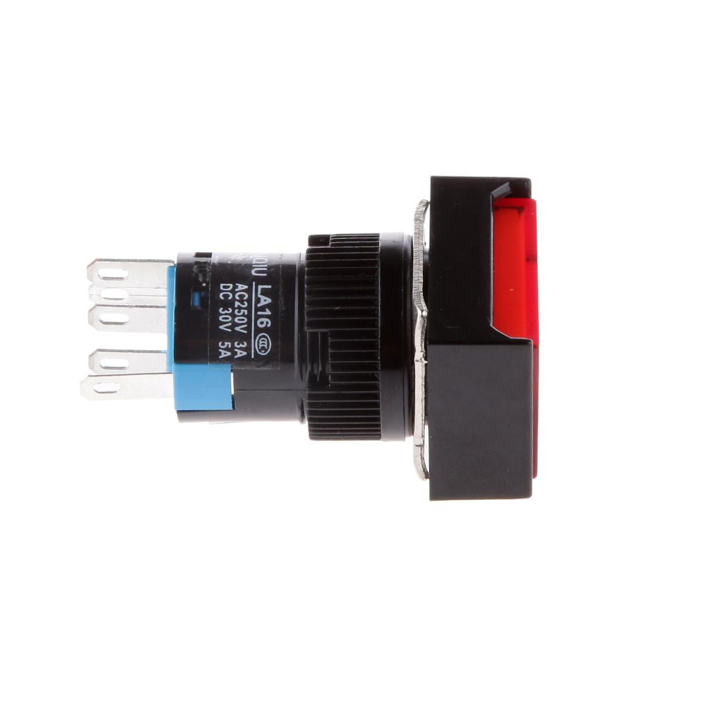2x DC 12V 5-pin Push Button Momentary Self Reset Square Switch LED Light