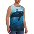 thumbnail image 2 of Kdxio Ocean Dolphin Fish School for Men's Muscle T-shirt,Sleeveless for Workout Running Athletic Gym Lounge Casual, 2 of 5
