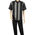 thumbnail image 2 of Men Silversilk 2pc walking leisure Matching Suit Italian woven knits 51011 Black, 2 of 8