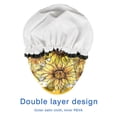 thumbnail image 4 of Shower Caps,Yellow Dot Sunflower Bee Pattern Waterproof Shower Cap for Women 4 Pieces,Double Reusable Hair Cover for Shower PEVA Elastic Stretch Hem, 4 of 7