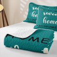 thumbnail image 4 of meiyoeat Rustic Home Sweet Quilt Full for Adults Men Women, Arrow Quote Full Bedspread Sets, Teal, 3-Piece, 4 of 7
