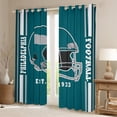 thumbnail image 3 of Erosebridal Helmet City Silhouette Curtains Pack of 2(38x54),Rugby Sports Black Out Curtains,Philadelphia Curtains for Living Room,Breathable Room Decorative, 3 of 6