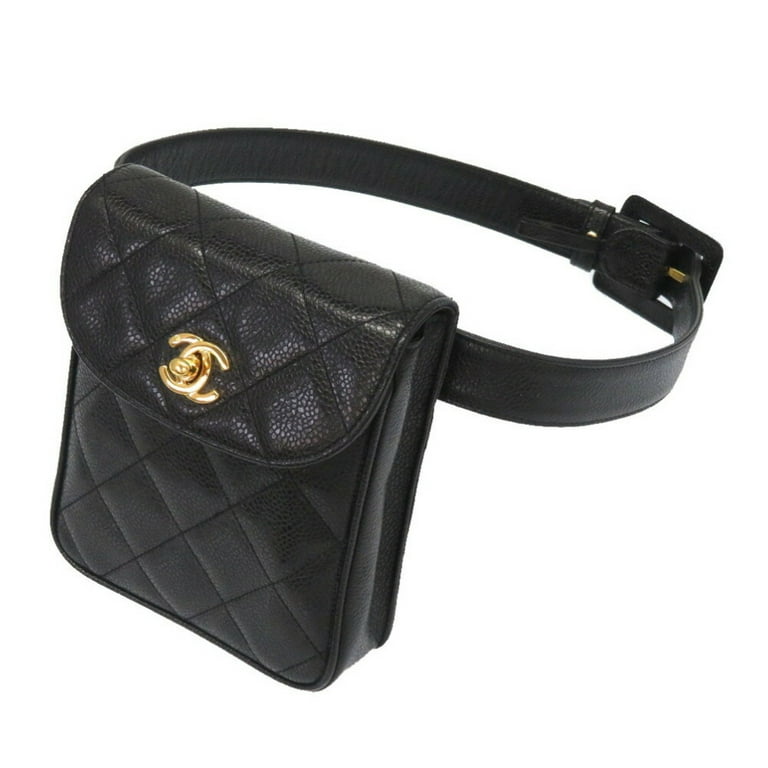 Pre-Owned Chanel Caviar Skin Black 3rd Waist Bag Coco Mark Pouch 0024 CHANEL  (Good) 