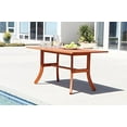 thumbnail image 1 of Vifah V189 Outdoor Wood Rectangular Table with Curvy Legs, Natural Wood Finish, 59 by 36 by 29-Inch, 1 of 5