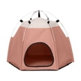thumbnail image 2 of Hexagon Pet Tent Outdoor Camping Portable Folding Dog Cat House, Waterproof Tear-Resistant Travel Shelter, Mesh Ventilation, Lightweight Bed, 60x60x48cm, 2 of 6