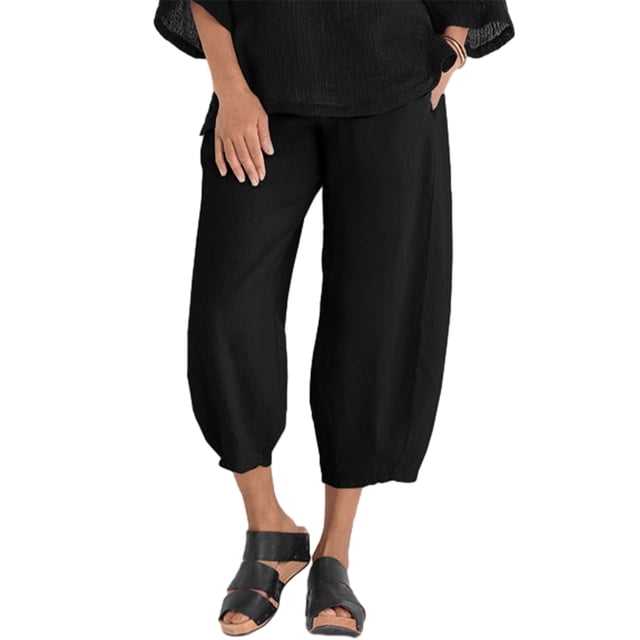 Pantalones Minnieouse Pantalones Casuales Cómodos Y Con Estilo Para Mujer Cintura Elástica Y Bolsillos Incluidos Negro 1 XXL
