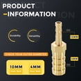thumbnail image 2 of 2Pcs Brass Hose Barb to Adapter 10mm Barb x 4mm for Automotive, Motorcycle, 2 of 6