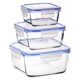 thumbnail image 1 of Set 3 Contenedores de Vidrio Cuadrados Borgonovo 1400 ml. Borgonovo SuperBlock, 1 of 2