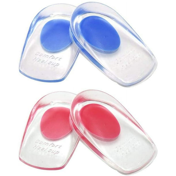 2 pares de taloneras de gel, taloneras de silicona para fascitis plantar, espolones calcáneos y dolor del tendón de Aquiles, taloneras de gel y soporte absorbente acolchado Ormromra LL-2161
