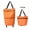 Orange, variant on Foldable 2-in-1 Shopping Bag with Wheels, Waterproof Oxford fabric converts from shoulder tote to pull cart to 33 LB for Groceries, Laundry, Travel & Daily Shopping