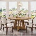 thumbnail image 2 of Round Dining Table for 4, 47 Inch Farmhouse Kitchen Table Small Dinner Table, 2 of 7