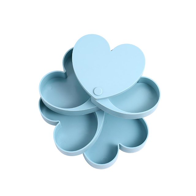 Almacenamiento De Joyas Estante De Almacenamiento Giratorio En Forma De Corazón Soporte De Bandeja De Joyería Caja Organizadora Caja De Almacenamiento De Joyas Giratoria De 4 Capas matsuzay HA044501-02