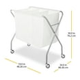thumbnail image 2 of Whitmor 3 Section Heavy Duty Metal Collapsible Laundry Sorter with Canvas Bag Silver & White, Adult, 2 of 7