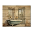 thumbnail image 3 of Designart "Vintage Tile Bathroom I" Bath & Laundry Print on Natural Pine Wood, 3 of 5