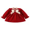 thumbnail image 1 of Robe de Noël pour Filles Manches Longues Contrastées Robe Trapèze, 1 of 9
