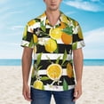 thumbnail image 4 of Lsque Orange and Lemon pattern Hawaiian Shirt for Men, Unisex Summer Beach Casual Short Sleeve Button Down Shirts-3X-Large, 4 of 9