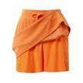 thumbnail image 6 of Two Piece Skirt Set for Women Casual Stand Up Collar Sports Solid Sleeveless Top Elastic Skirt Suit Summer Sets Women 2 Piece Outfits Orange L, 6 of 7