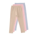 thumbnail image 2 of THDHVS Girls Leggings,3 PC Solid Color Pants with Elastic Waist Slim Fits Comfortable Outer Casual Bottoms Versatile Style Pink, 2 of 3