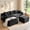Black Left-Facing Chaise, variant on Garaneeds 110" U-Shaped Sectional Sofa for Living Room, 5-Seat, Black Flannel