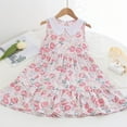 thumbnail image 2 of Hrsba Kids Summer Dress,Summer Girl Children's Sleeveless Cool Flower Print Dress Big Skirt Beach Skirt,Casual Sleeveless Dress for Girls,White ,7 Years, 2 of 3