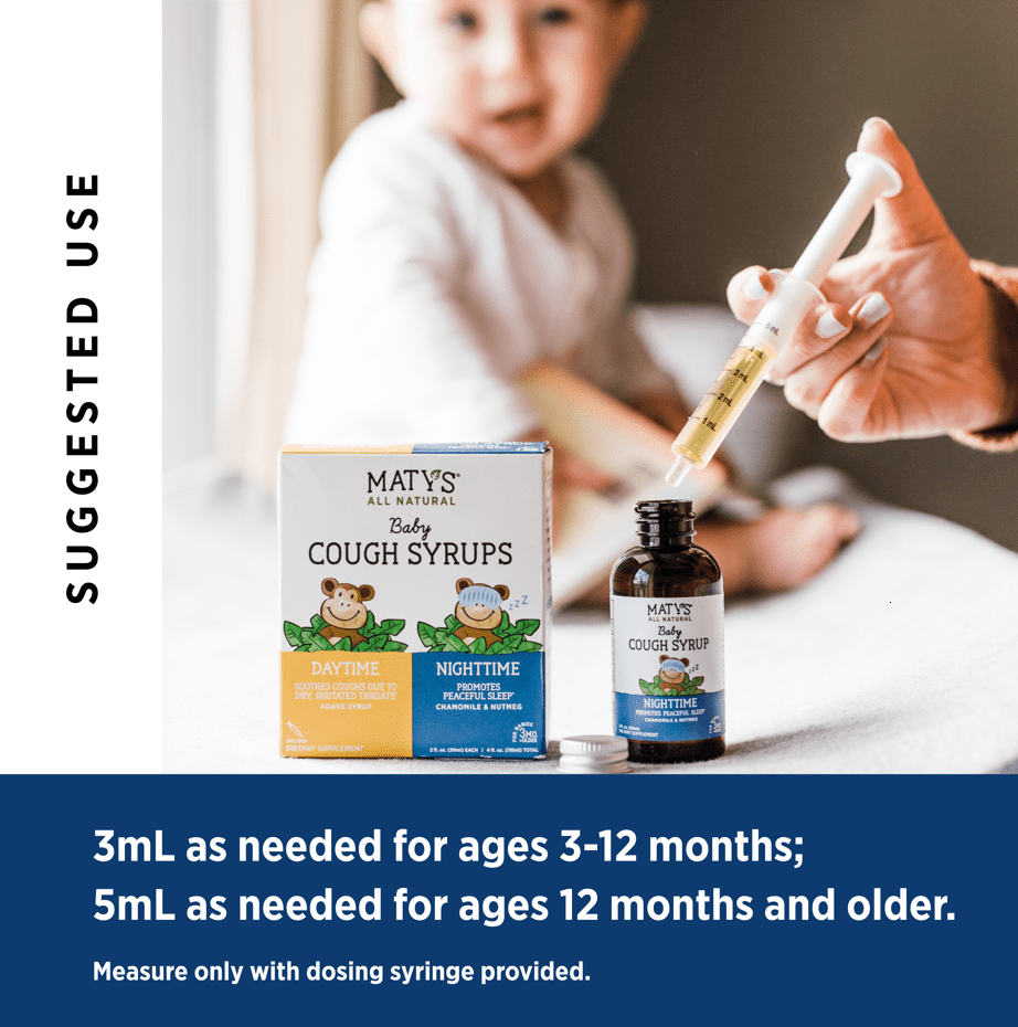 Matys Organic Baby Cough Syrup, for Infants 3 Months and up, Day & Night Value Pack, 2 fl oz, 2 Pk
