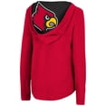 thumbnail image 3 of Women's Colosseum Red Louisville Cardinals Catalina Hoodie Long Sleeve T-Shirt, 3 of 3