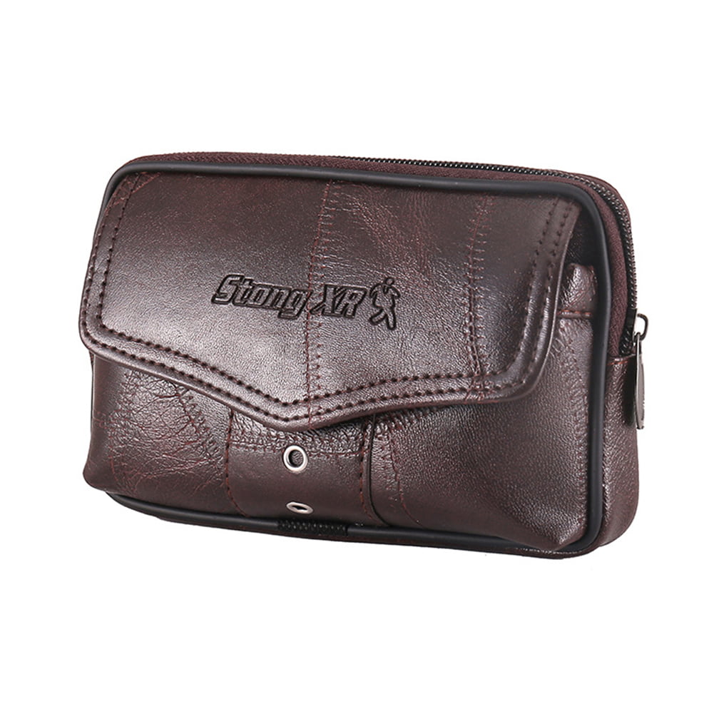 camping Men's leather waist bag Belt bag Phones,wallets,concealed compact carry 