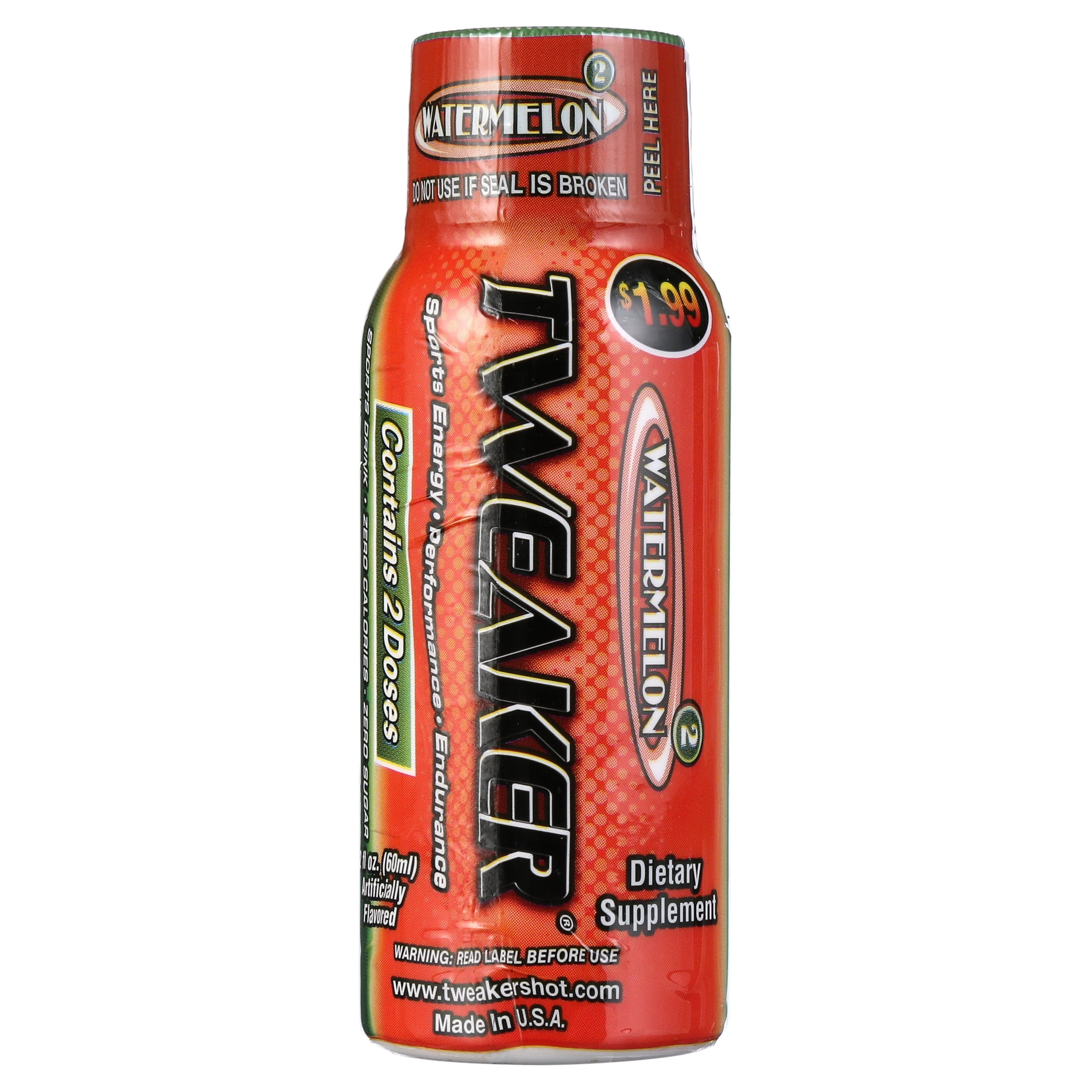 Tweaker Energy Shot, Watermelon, 2 fl oz, 12 Count