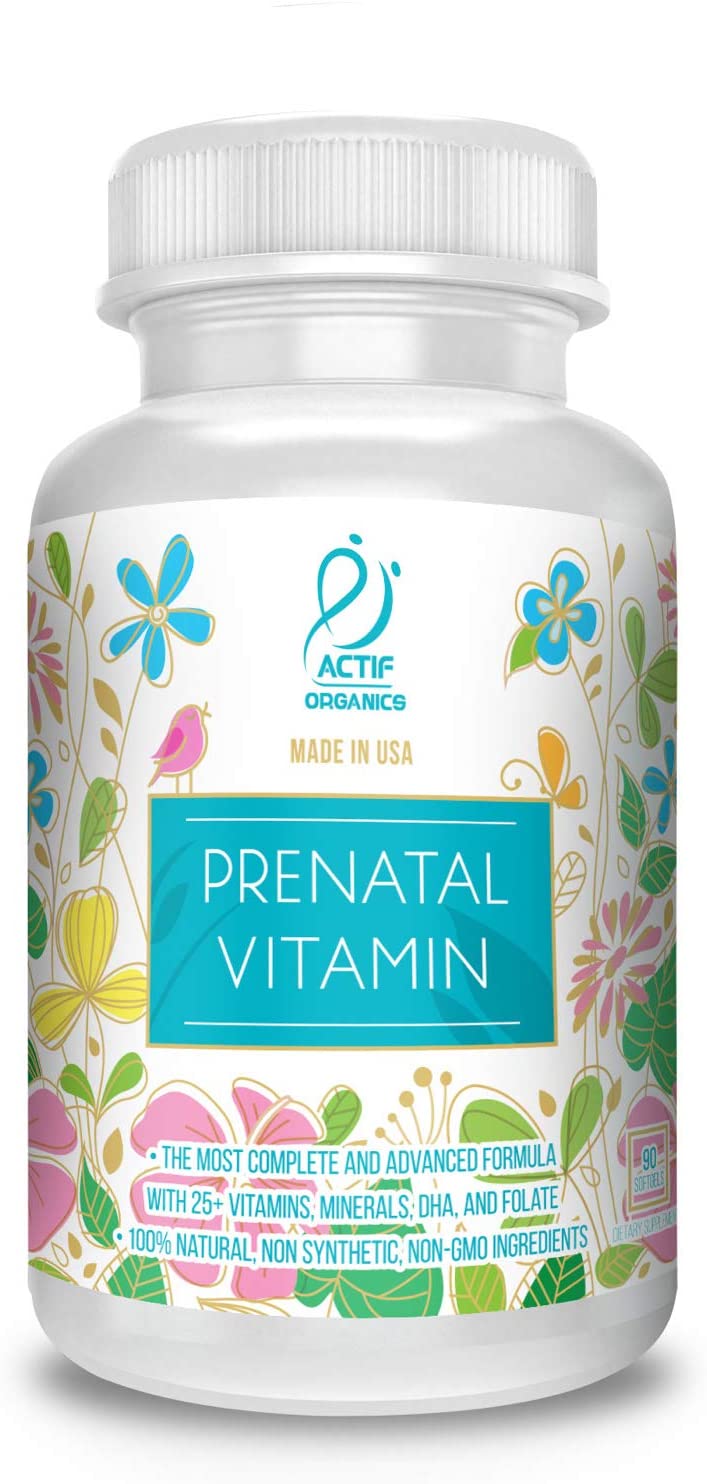 Actif Organic Prenatal Vitamin with 25+ Organic Vitamins, 100 Natural