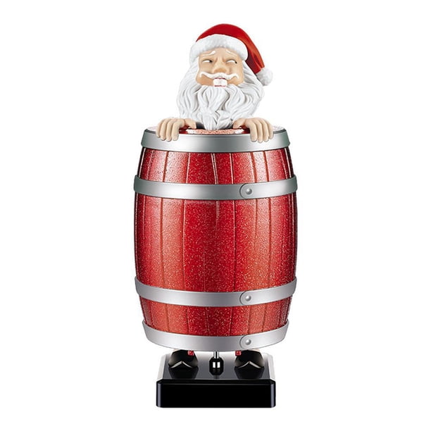 Ruifaya Dispensador automático de cigarrillos divertido, caja de cigarrillos emergente de broma, caja de cigarrillos con forma de tío extraño/Papá Noel en el barril de madera, figuras de parodia cre