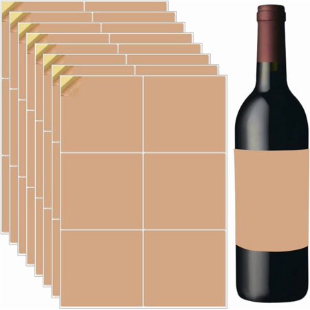 20 Sheets 120Pcs Wine Bottle Paper Labels Printable Sandy Brown 4 x 4 Inch Self Adhesive Kraft Blank Wine Label Sticker Covers Birthday Graduation Cocktail Party 20pcs Sandy Brown