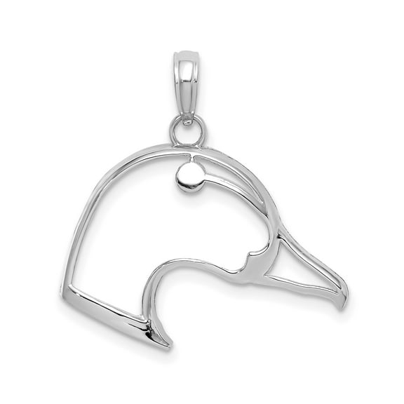 Sterling Silver Duck Head Pendant Necklace, Minimalist Animal Profile Jewelry for Men and Women, Nature Inspired Wildlife Charm with Tranquil Outdoor Style