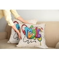 thumbnail image 2 of Ambesonne Retro Throw Pillow Cover 2 Pack, Music Graffiti Hip Hop, 16", Multicolor, 2 of 7