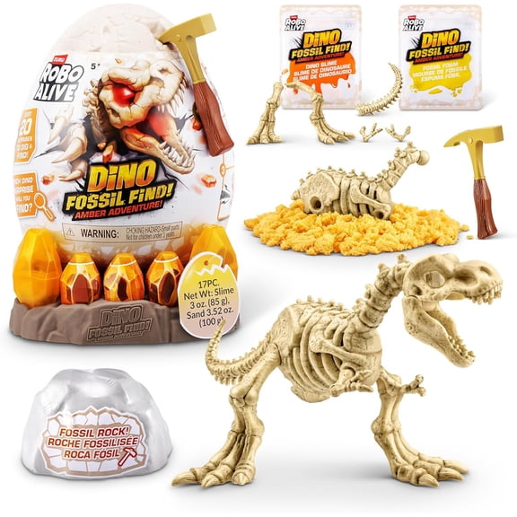 Robo Alive Fossil Find! AMBER ADVENTURE Mystery Pack (T-Rex)