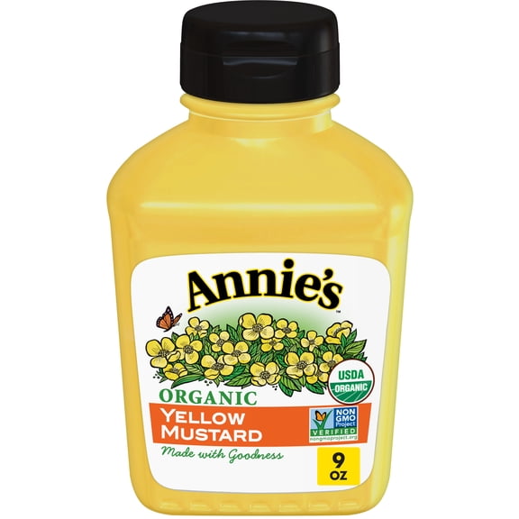 Annie's Organic Yellow Mustard, Gluten Free, 9 oz